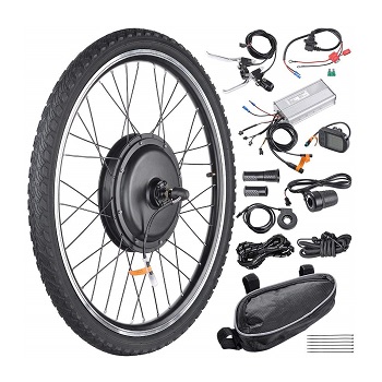 AW 26''x1.75'' Front Wheel Electric Bicycle Motor Kit 48V 1000W Bicycle Cycling Engine with Dual Mode Controller