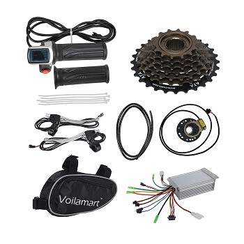 Voilamart E-bike Conversion Kit 26'' Front Wheel 36V 500W Electric Bicycle Conversion Motor Kit with Intelligent Controller and PAS System